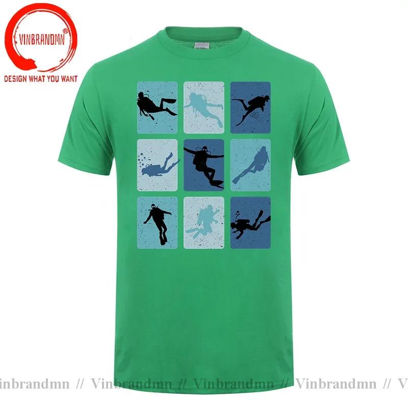 Retro Vintage Water Sports Scuba Diving T Shirt Unisex Funny Scuba Diver Poses Tshirt 2022 Newest Summer Beach Dive Tops Tee Shirt