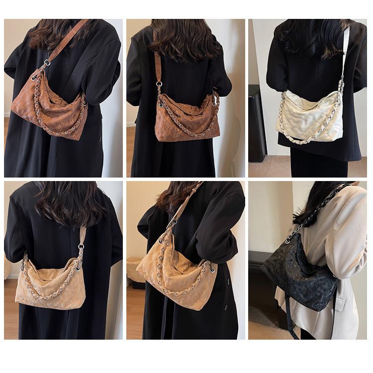 IELGY Women's Vintage Folded Premium Underarm Bag, Fashion Travel Bag, Large Capacity Shoulder Bag