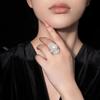 A Two-Wearing Artificial Fritillary Pearl Ring, Heavy Industry Luxury Index Finger Ring, Exaggerated High-Carbon Diamond Living Women'S Ring