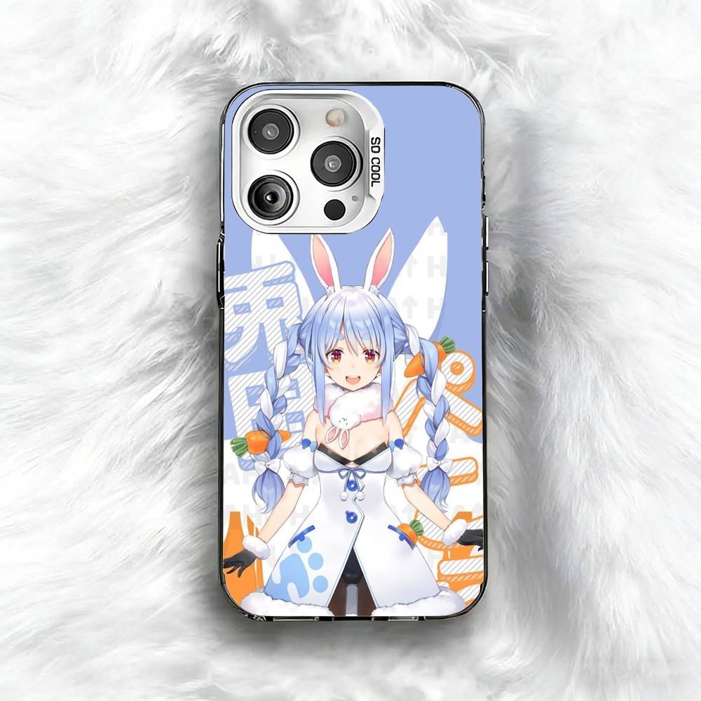 Чехол для телефона Holo-Usada Pekora для iPhone 16 17 15 14 12 13 Pro Max Черный цвет Ударопрочный чехол
