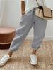 2024 Spring Cotton Linen Women's Pants Black High Wasit Pencil Pants Female Spring Fashion Trendy Loose Casual Ladies Bottoms
