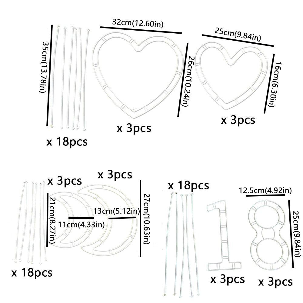 Plastic Bouquet Holder DIY Crafts 18 Years Old Flower Arrangement Stands Heart Moon Shaped Flower Wreath Frame Home Decor