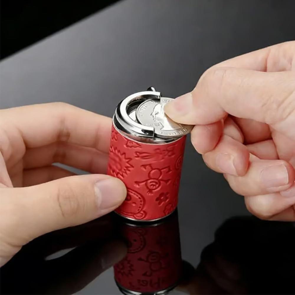 with Snap Closure Coin-holding Jar Keychain Press-type Coin Holder for Supermarket Cashier