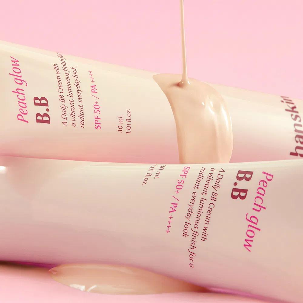 HANSKIN Peach Glow Daily BB Cream SPF50+ PA++++ 30ml Radiant PDRN BB Cream with Hyaluronic Acid