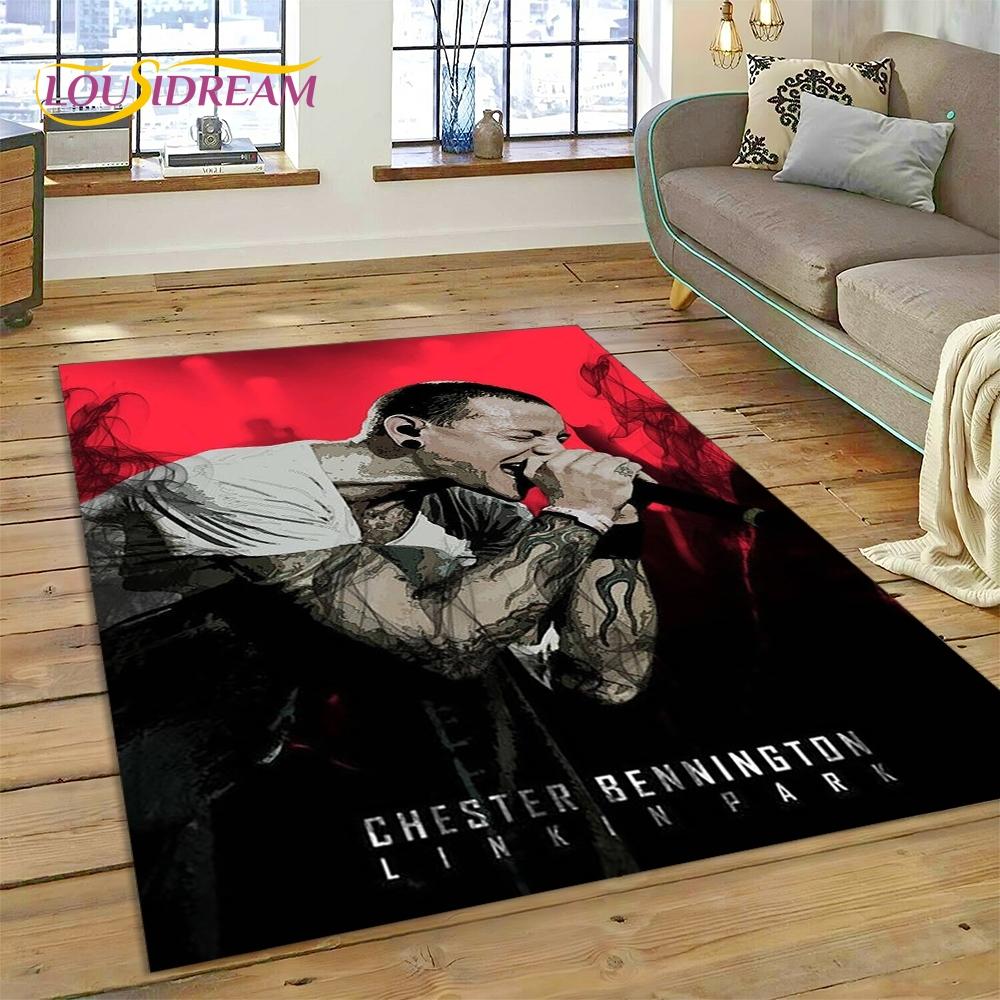 3D Retro Rock Band 3D L-Linkin-Park Rug Carpet for Living Room Bedroom Home Decor,Floor Mat Non-slip Decoration for Sofa Doormat