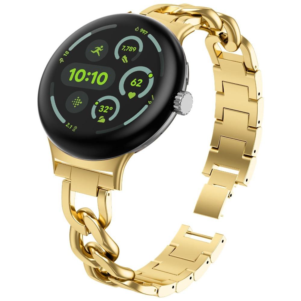 Стильный металлический ремешок-цепочка из нержавеющей стали для Google Pixel Watch 3 4 45 мм Регулируемый браслет Ремешок для часов Для Google Pixel Watch 1 2 3 4 41 мм