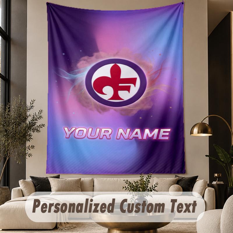 Custom Text Tapestry Fiorentina FC Print Wall Tapestry Indoor Living Room Wall Decor