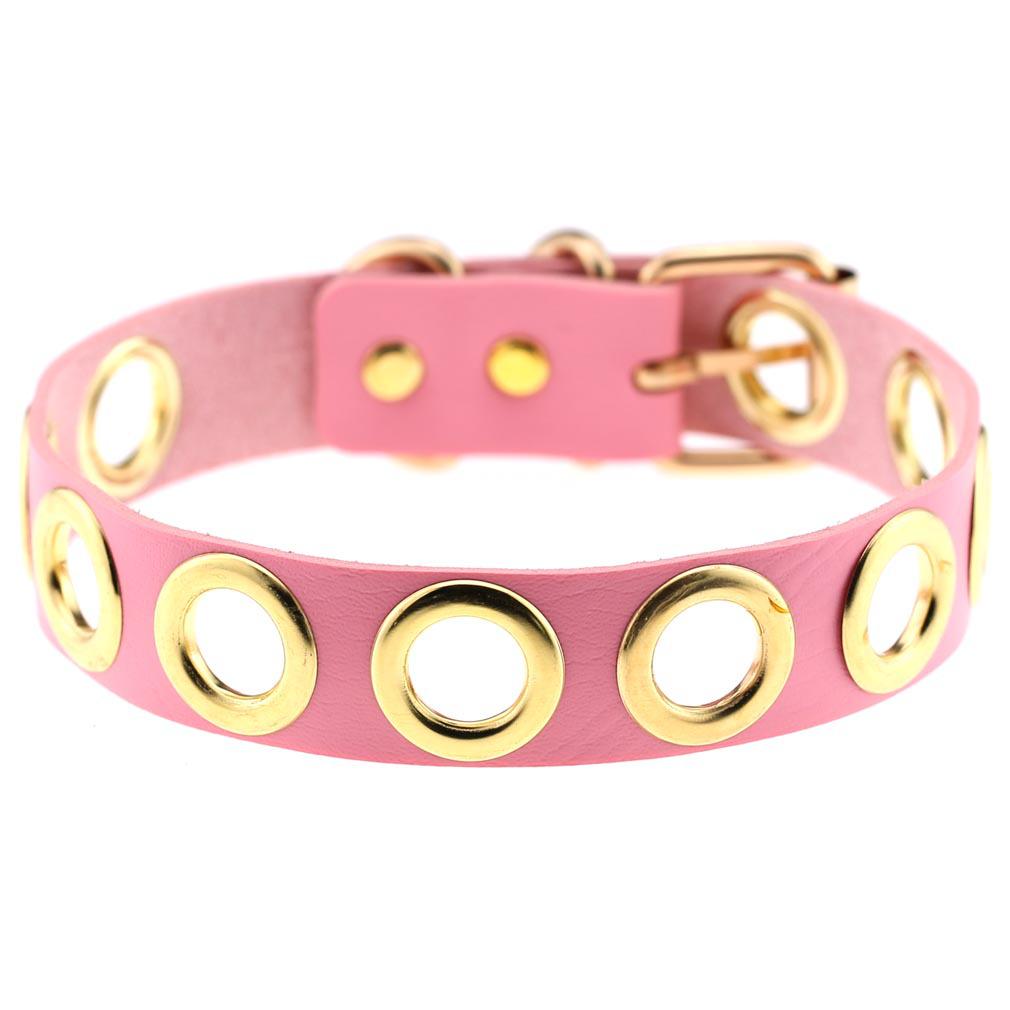 2021 колье-чокер из искусственной кожи в стиле панк розового цвета с шипами и заклепками, воротник с шипами, сексуальный воротник, готические цепочки для вечеринок, косплей