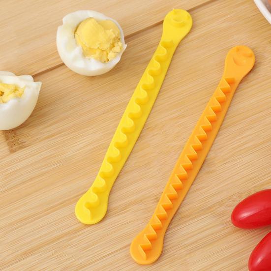 6 шт. Яйцерезка с двойными лезвиями, цветочная и геометрическая форма для яиц вкрутую, пластиковый кухонный гаджет без BPA для салатов, коробка для бенто