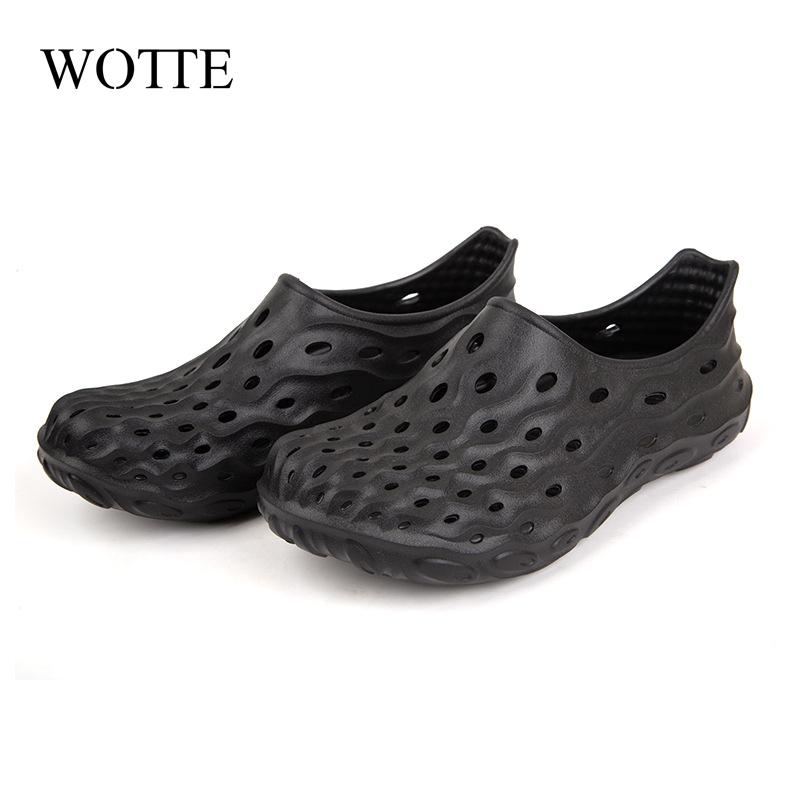 Мужские сандалии Hole Shoes для женщин Летние дышащие спортивные пляжные сандалии Легкие уличные тапочки без застежек Большие размеры Sapatos