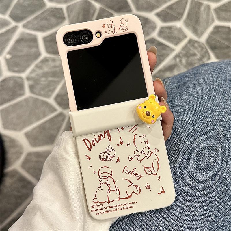 Корейский мультяшный чехол для телефона с 9 ячейками для Samsung ZFlip6/Z5 с цветовыми блоками и магнитной подставкой