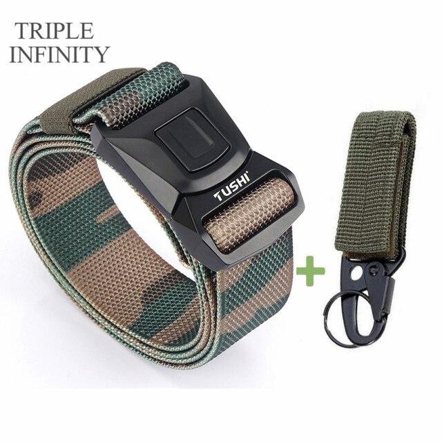 Новый мужской ремень для брюк, цинковый сплав, сменная пряжка, защитные мужские ремни для работы на открытом воздухе, быстросохнущий прочный нейлоновый повседневный вязаный ремень