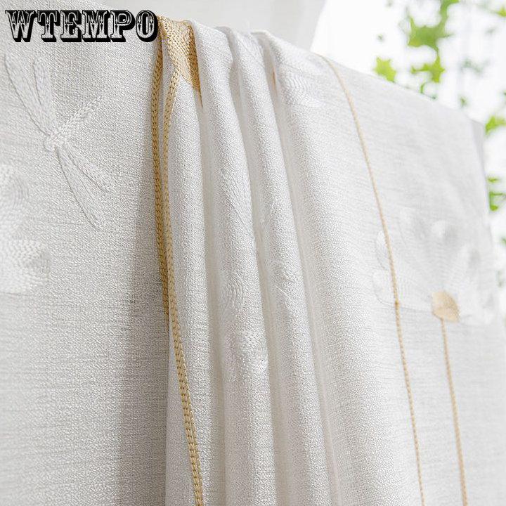 WTEMPO 2 шт. полузатеняющие оконные ширмы для гостиной, спальни, балкона, готовые шторы, дешевые солнцезащитные утолщенные белые марлевые шторы