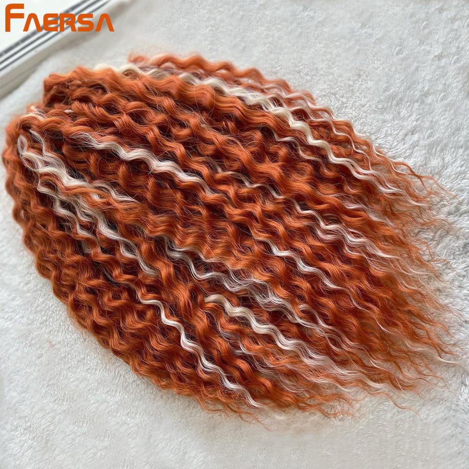 22-дюймовые волосы Ariel Curl Глубокая волна Твист Вязание крючком Синтетические афро кудри Вязаные крючком косы Ombre Blonde Плетение наращивания волос для женщин
