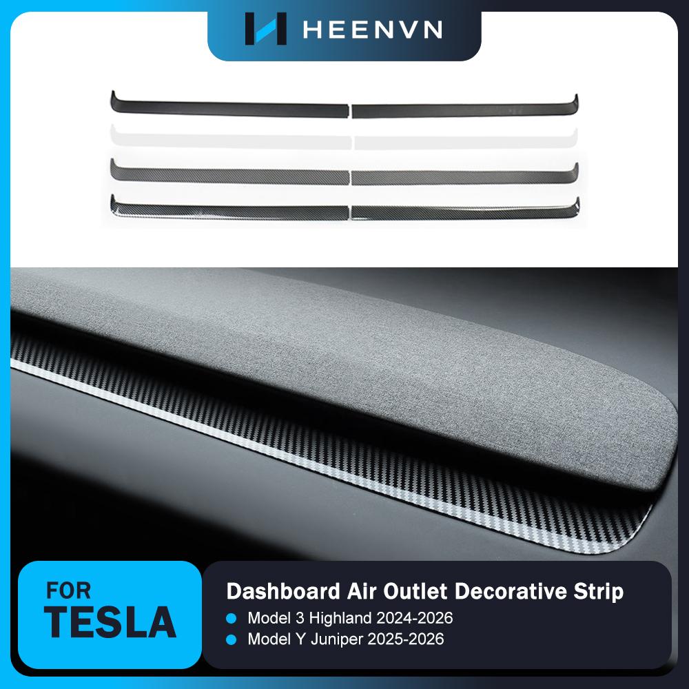 Dashboard Cover For Tesla Model Y Juniper 2025-2026 Model 3 Highland 2024-2026 Car Instrument Front Strip Wrap ABS Panel Trim