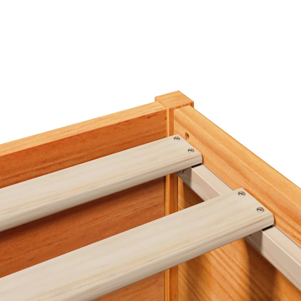 Solid Wood Bed with Headboard Wax Brown 150 x 200 cm Pine