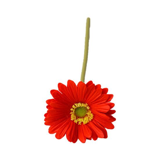 Artificial Gerbera Jamesonii with Stem Realistic Fake Silk Flower Home Office Table Centerpiece Faux Flower Branch Floral Arrangement Decoration