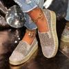 Aphixta 2025 New Bling Sequined Woman Shoes Flat With Slip On Silver Loafers Spring Woman Shoes Big Size 43