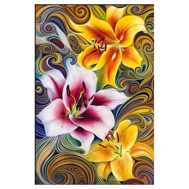 5D Diy Diamond Painting Abstract Flower Landscape Kit Full Drill Round Embroidery Mosaic Art Picture Of Rhinestones Home Decor