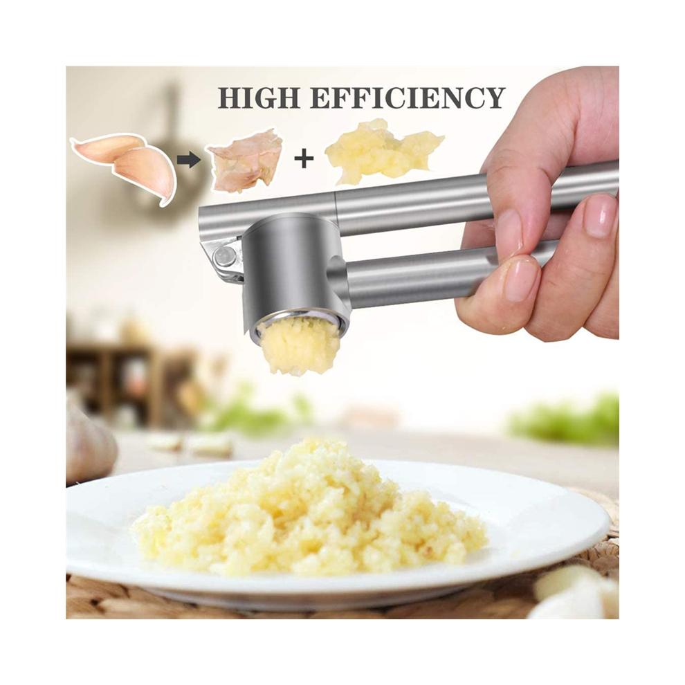 304 Stainless Steel Garlic Press, Meat Grinder, Crusher, Chopper & Peeler Set Rust-proof and Corrosion-resistant Dishwasher Safe