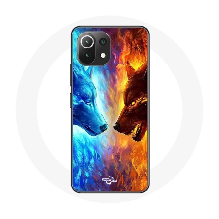 Coque pour Xiaomi Mi 11 Lite Loup de Glace et de feu
