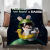 Милый мультяшный R-raving C-cute R-rabbids Дизайн одеяла Легкое Для общежитий, Дневного сна, Гостиной, Офиса, Дивана, Всесезонное