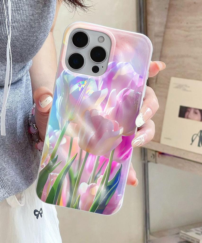 Красные Цветы ТПУ Чехол для Телефона Для iPhone Air 17 Pro 16 15 Pro Max 14 13 12 Pro 11 Ударопрочный Мягкий Силикон Прозрачная Крышка