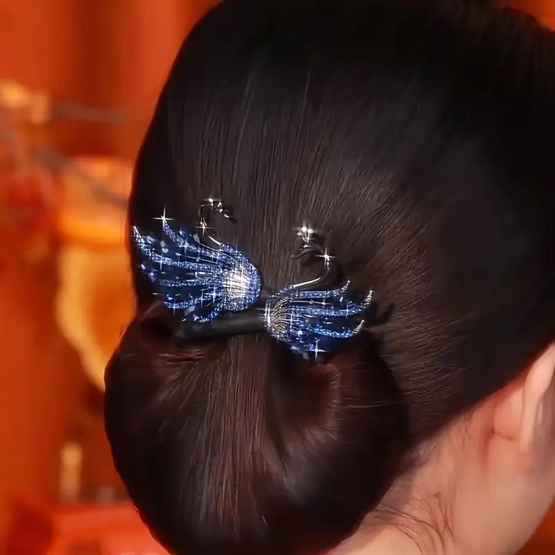 Заколка для волос со стразами и цветами Хвост кита Заколка для волос со стразами и цветами Ленивые бигуди для волос Ловкий пучок