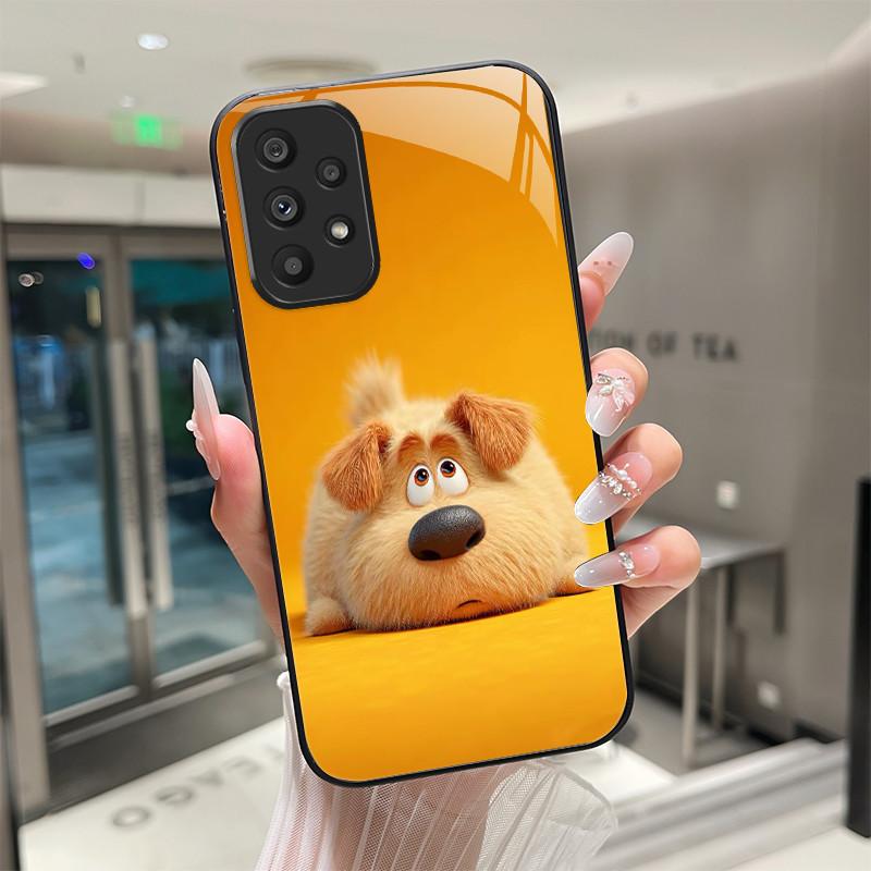 Cute Cartoon Cats Flower Case For Samsung Galaxy A52 A52S A72 4G 5G Tempered Glass Phone Case Protective Back Cover Hard Shell