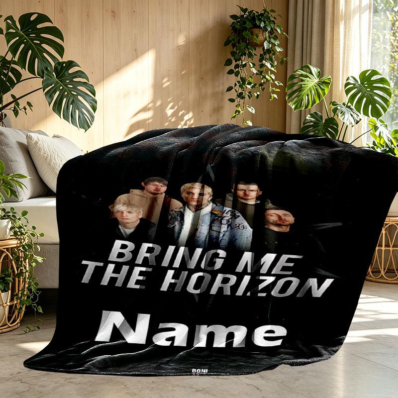 Custom Name Personalized Bring Me the Horizon Print Blanket, Home Decor, Bedroom, Sofa, Camping, Couch, Gifts for Birthday Christmas