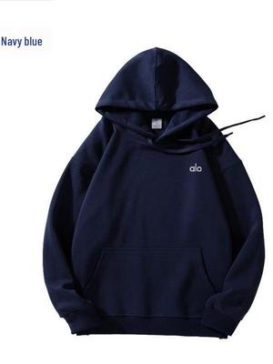 Худи Alo Yoga Cross-Border с серебряным покрытием: Мужской и женский повседневный свободный удобный пуловер для осени и зимы