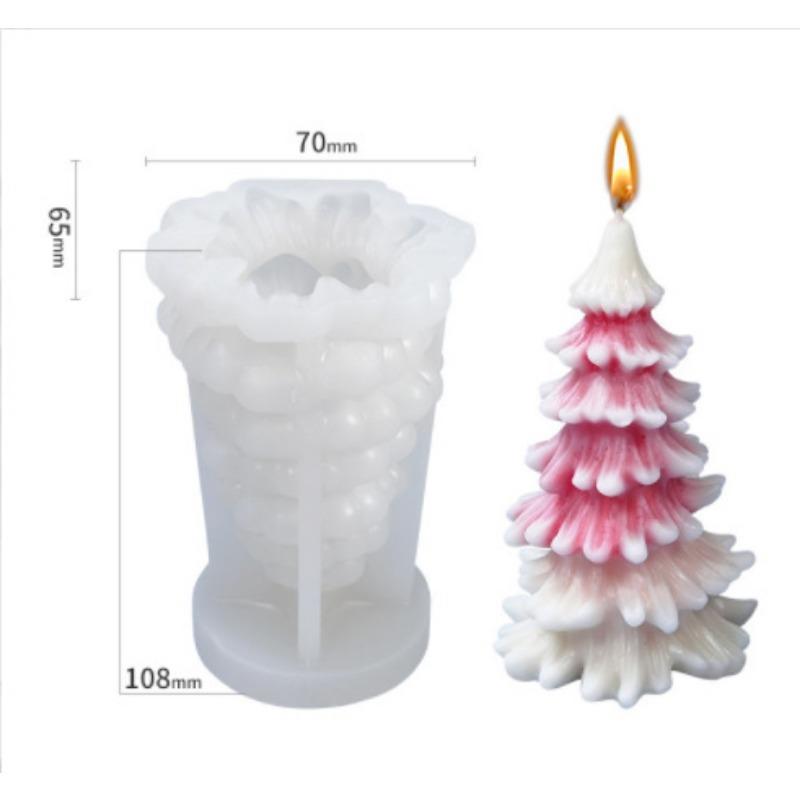 3D Рождественская елка, свеча, силиконовая форма, сделай сам, ароматерапия, гипсовое мыло, смола, форма для выпечки льда, сосна, домашний декор, праздничные подарки