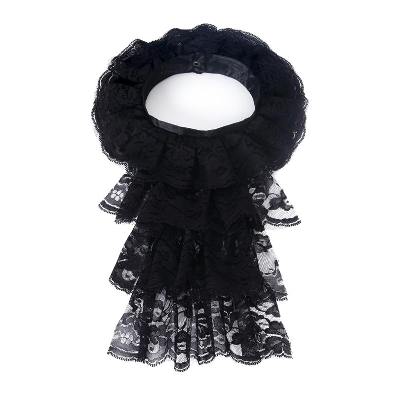 Lace Court Lapel Vintage Fake Collar Ruff Tulle Scarf Cosplay Accessory Dress Layered Ruffled Detachable Mesh Collar Shawl
