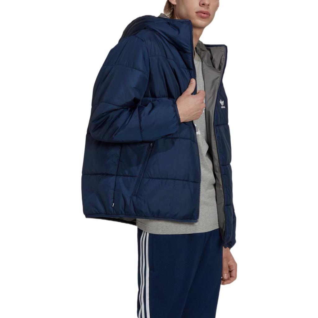 adidas Мужская толстовка с капюшоном Originals Solid Color Logo Zip-Up, синяя, HM2462
