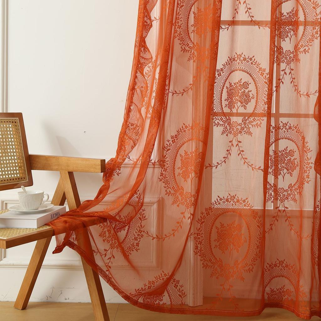 Новое круглое зеркало цветочные французские шторы пасторальные кружевные прозрачные шторы для гостиной спальни балкона эркерного окна полузатемняющие прозрачные шторы