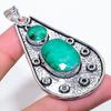 Emerald Natural Gemstone 925 Sterling Silver Jewelry Pendant 2.68" N7y96