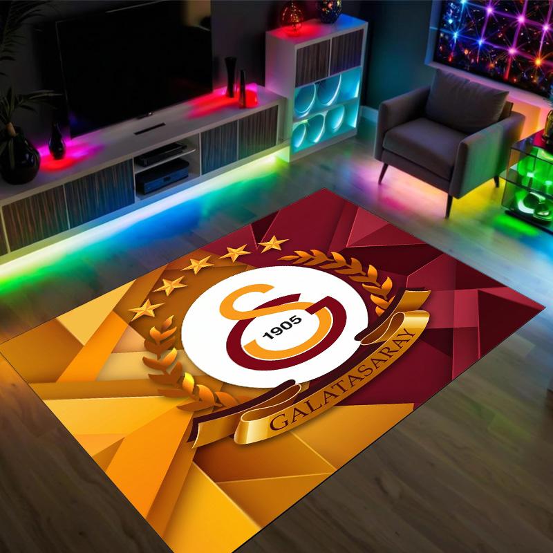 Дизайн Galatasaray FC Хрустальный Велюровый Ковер Уютный Не?Нескользящий ковер с принтом для спальни, гостиной, прихожей