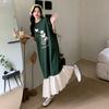 Dimanaf Women 2025 New Summer Plus Size Casual Basic Short Sleeve Oversize Pleated Long Shirt Dress Loose Dress