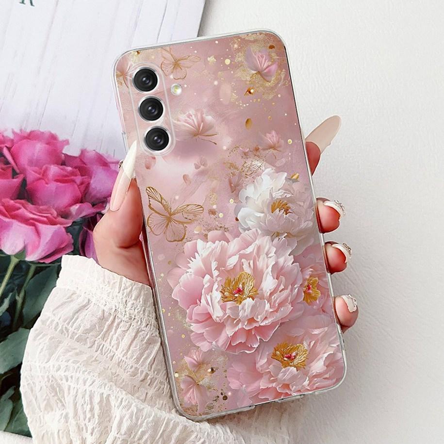 Чехол для Samsung Galaxy A24 4G SM-A245F Чехол Модный Цветочный Мраморный Мягкий Силиконовый Чехлы для Телефона Для Samsung A14 A34 A54 5G Fundas