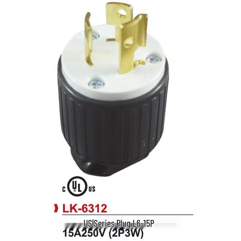 LK6312 US 6-15P 15A 250V Сертифицированная UL Вилка для генератора/сушилки