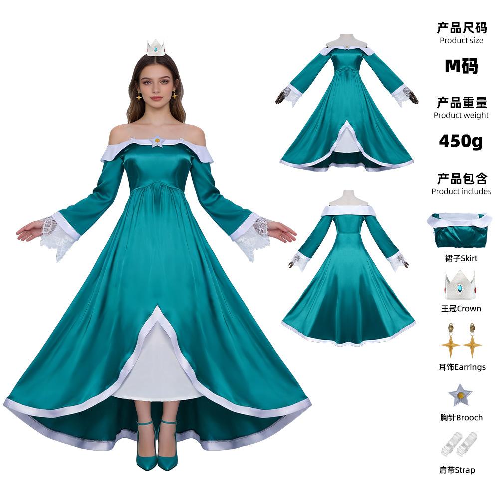 Mario Galaxy Movie Princess Peach battle suit cosplay tight one-piece party performance costume