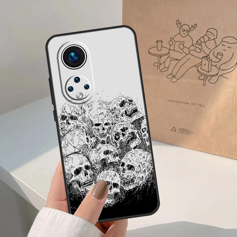 Готический Модный Череп Для Huawei P20 P30 P40 P60 Pro P Smart Nova 9 5T Honor 70 90 50 Magic5 Lite X7a X9a X8a Чехол