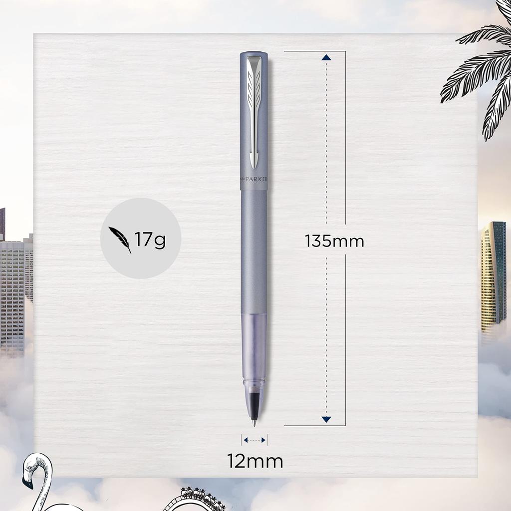 Parker Вектор XL Металлический Серебристо-Синий CT Шариковая Ручка Средняя Подарок Официально Номер Продукта 2159780Z Ручка, Наконечник, На Водной Основе, В Коробке, Импортный,