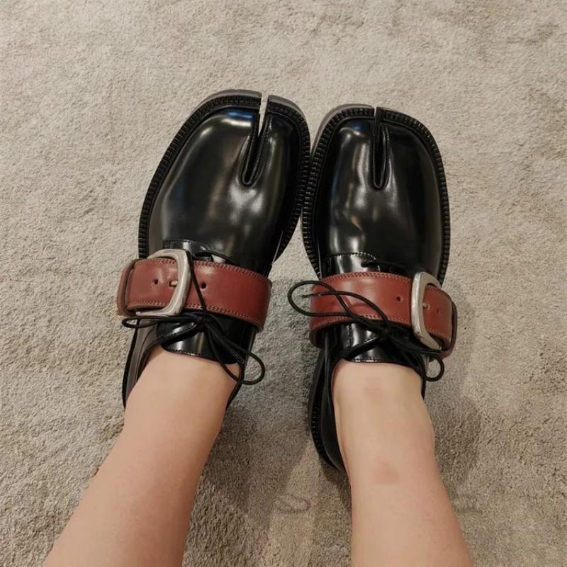 Campus Style Fashion Split Toe Women Thick Sole Dress Shoes Outdoor Woman Loafers Elegant Platform GIRL'S Shoes Chaussure Femme