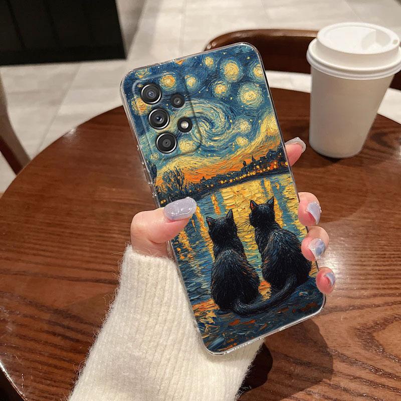 Чехол для телефона с картиной Ван Гога «Звездная ночь» для Samsung Galaxy A56 A57 A37 A55 A54 A36 A35 A26 A25 A16 A17 A07 A52 A21s