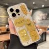 Gold Foil Lucky Cat for Apple 16 Promax Mobile Phone Case New for IPhone 15 Premium 14 All-Inclusive 12 Transparent