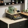 Space-Saving Under Cabinet Coffee Maker Organizer Kitchen Countertop Racks with Drawer Wire Basket Coffee Machine Storage Shelf