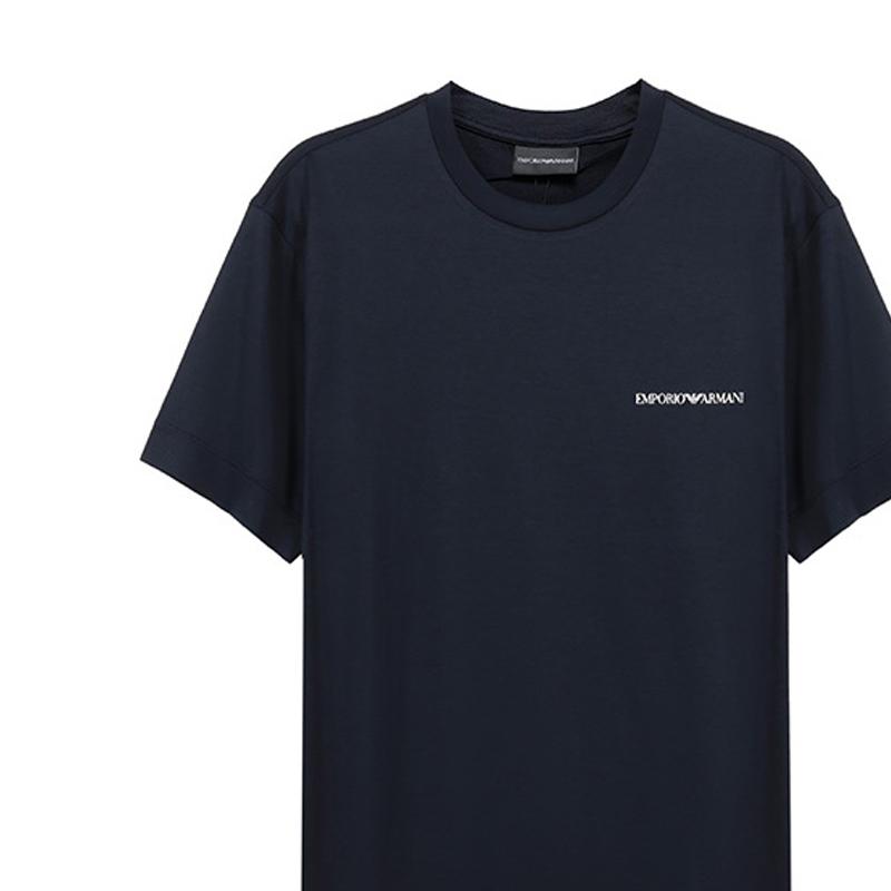 EMPORIO ARMANI T-Shirts Men's Dark Marine Blue Crew Neck Moderate 3K1TF3-1JUVZ-0920