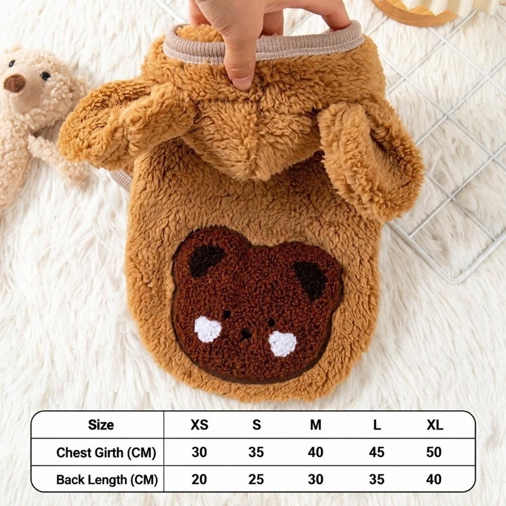Windproof Dog Hiking Jacket Winter Dog Bodysuit Cute Plush Dogs Coat  for Small Medium Dog