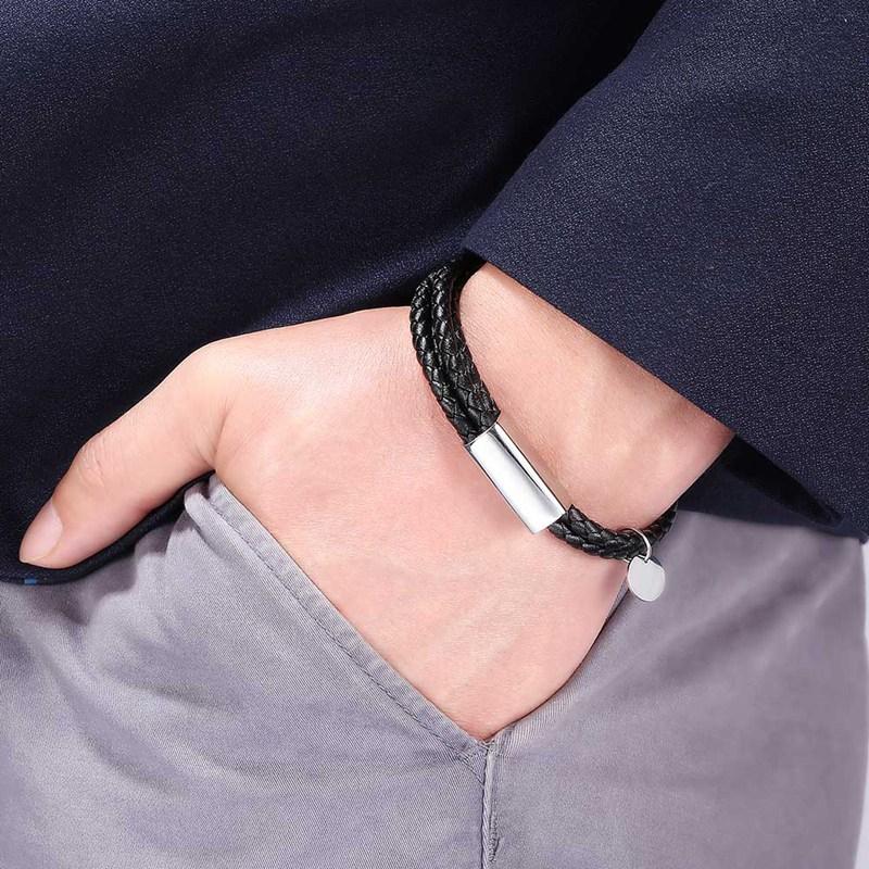 Регулируемая длина подлинные мужские и женские кожаные браслеты многослойный плетеный браслет модные парные ювелирные изделия подарки